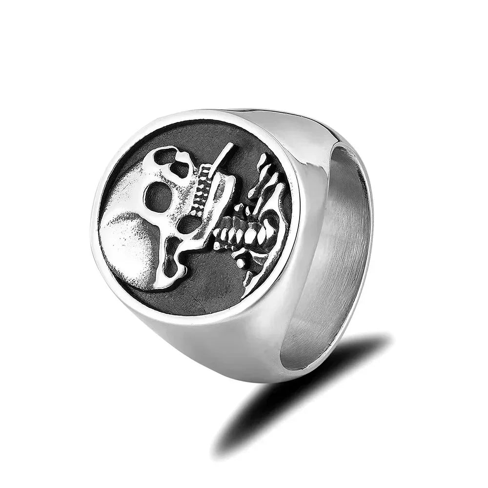 Western Cow Skeleton Rings for Men Fashion