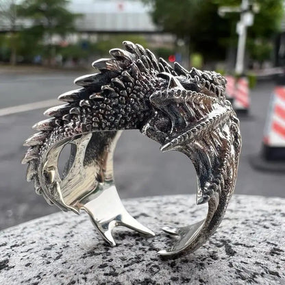Gothic Dragon Rings with Adjustable Pterosaur Wings