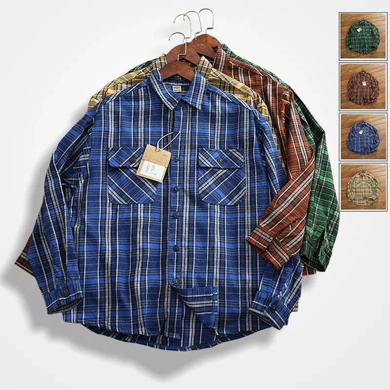 Men's 2024 Retro Flannel Plaid Shirt