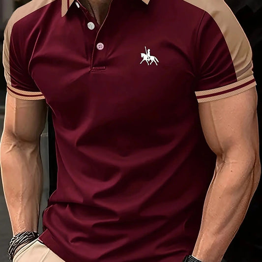 Vintage 3D Printed Polo Shirt for Men