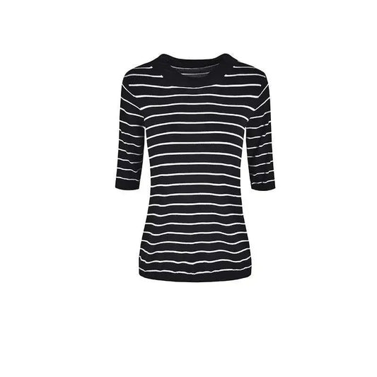 Women's Striped Silk Cotton Loose T-Shirt