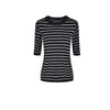Women's Striped Silk Cotton Loose T-Shirt