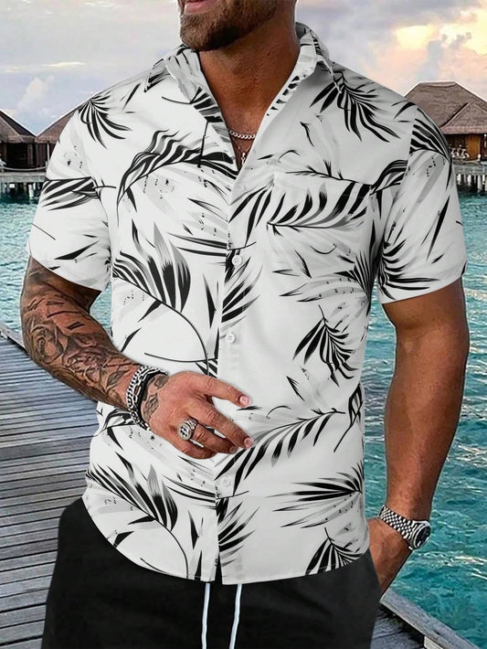3D Printed Hawaiian Palm Tree Men's Shirt