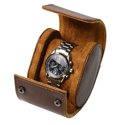 Classic Leather Watch Travel Case for Men