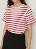 Cozy Striped Short Sleeve T-Shirt for Women