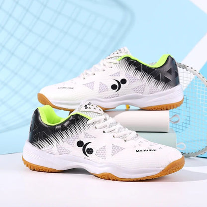 White Shock-Absorbing Badminton Shoes for All