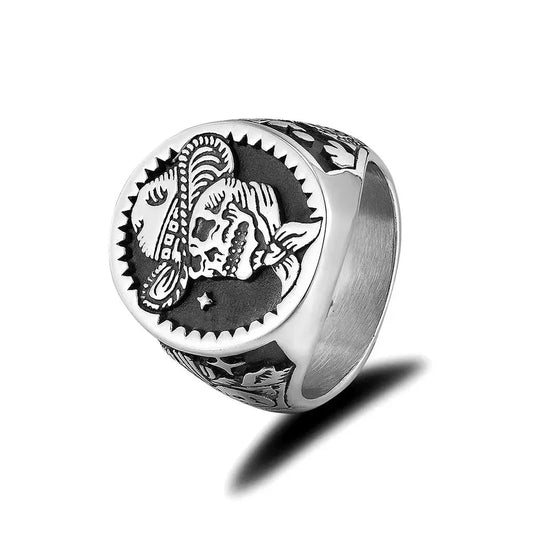 Western Cow Skeleton Rings for Men Fashion