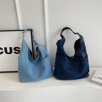 2024 Large Denim Shoulder Bags for Women