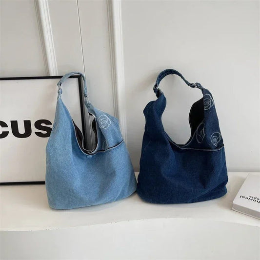 2024 Large Denim Shoulder Bags for Women