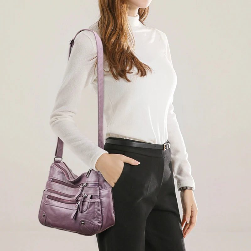 Luxury Vintage Soft Leather Crossbody Handbag