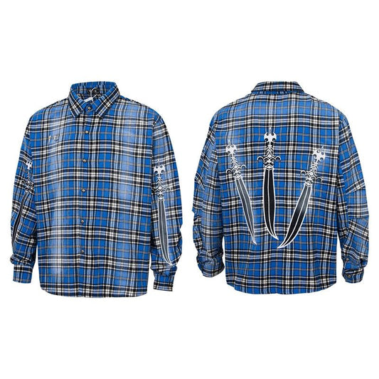 Trendy Oversized Plaid Flannel Shirt for Men