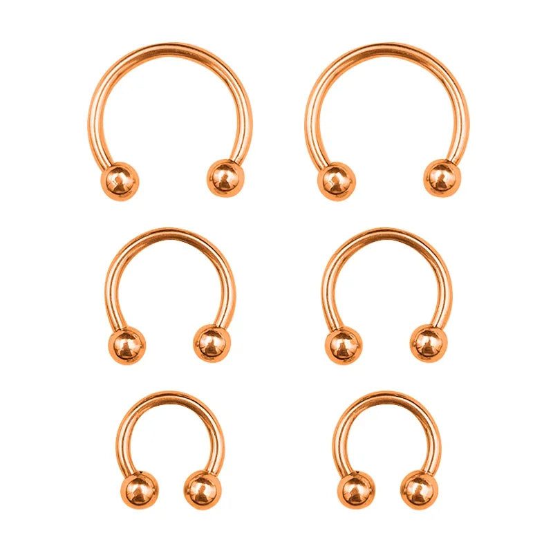 6PCS Stainless Steel Horseshoe Fake Nose Rings