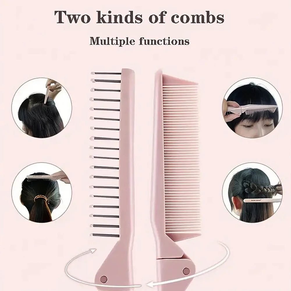 Portable 2-in-1 Anti-Static Folding Hair Brush