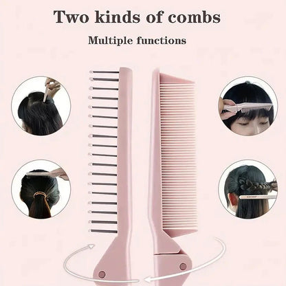 Portable 2-in-1 Anti-Static Folding Hair Brush
