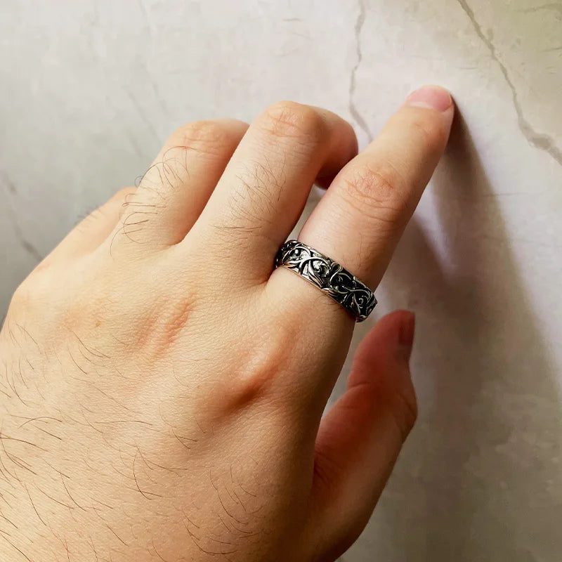 Vintage Silver Eternal Vine Ring Unisex Jewelry