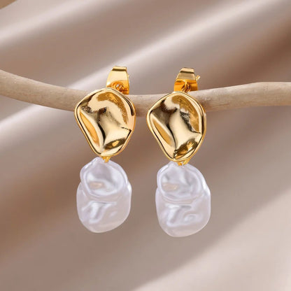 Waterproof Heart Zircon Gold Hoop Earrings