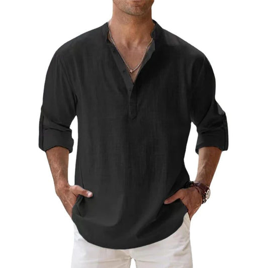 2023 Men's Breathable Linen Long Sleeve Shirt