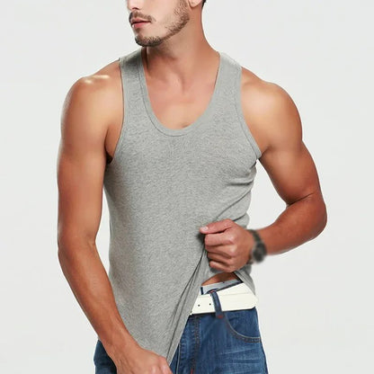Comfortable Men's Ribbed Cotton Tank Top