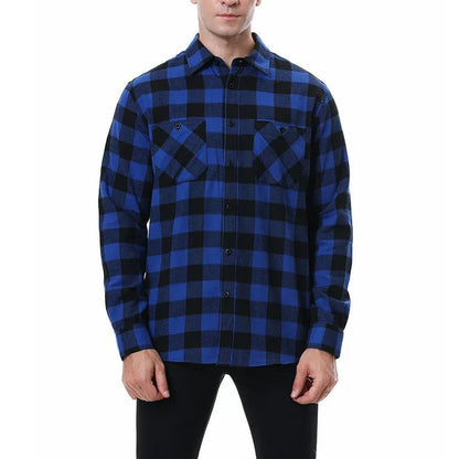 Men's Casual Long Sleeve Plaid Flannel Shirt