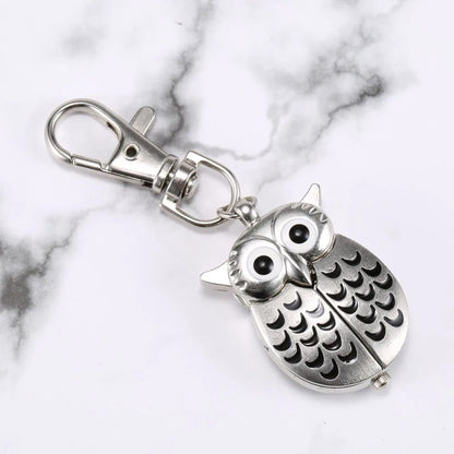 Vintage Owl Pocket Watch Keychain Gift