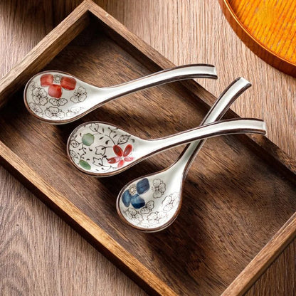 Stylish Japanese Ceramic Soup Spoons Set