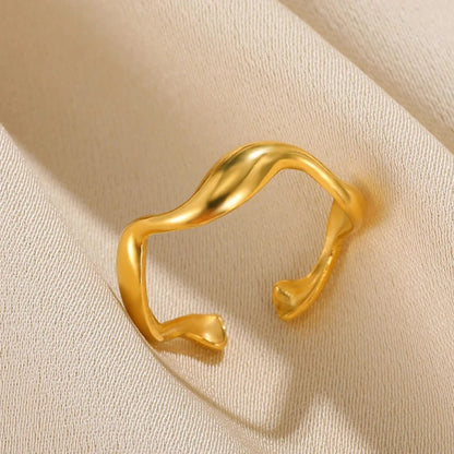Vintage Gold Adjustable Stainless Steel Rings