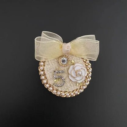 Elegant Rhinestone Pearl Bow Brooch for Women