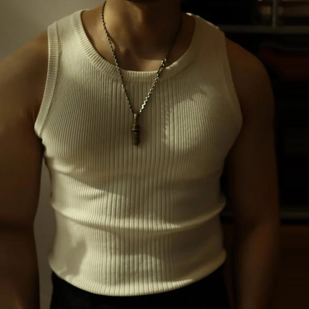 Men's Slim Ribbed Knit Tank Top