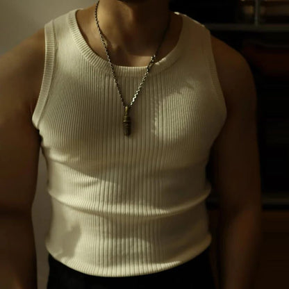 Men's Slim Ribbed Knit Tank Top
