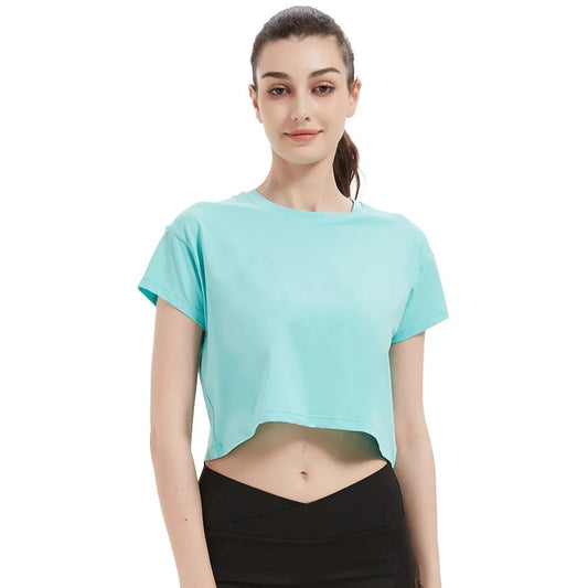 2024 Cropped T-Shirt Women’s Summer Yoga Running Top