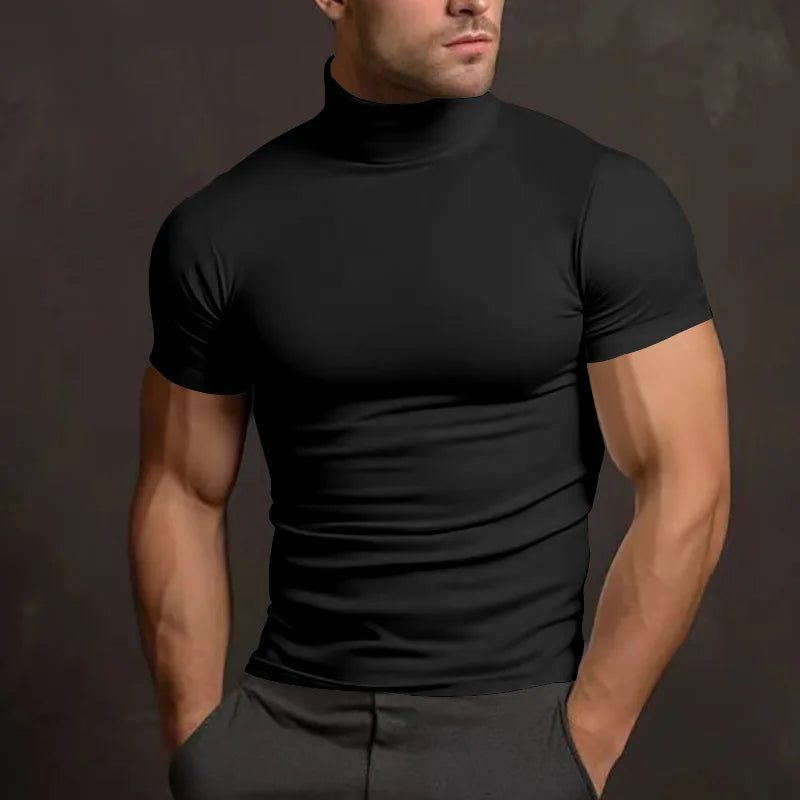 Men's Slim Fit Cotton Turtleneck T-Shirt