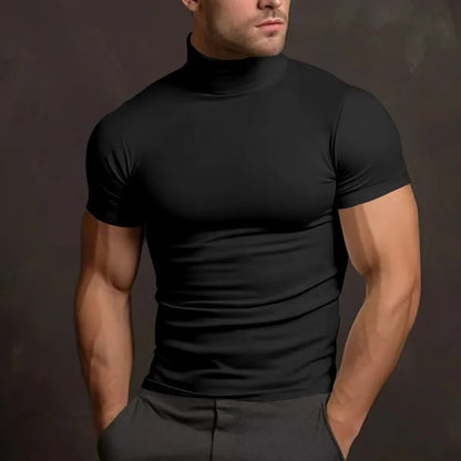 Men's Slim Fit Cotton Turtleneck T-Shirt