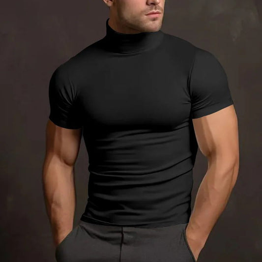 Men's Slim Fit Cotton Turtleneck T-Shirt