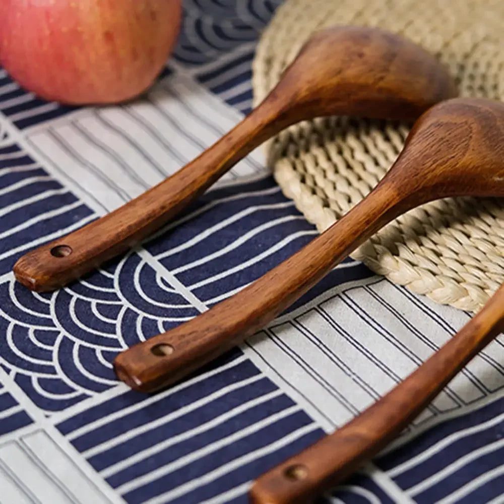 Elegant Wooden Soup Spoons with Long Handle