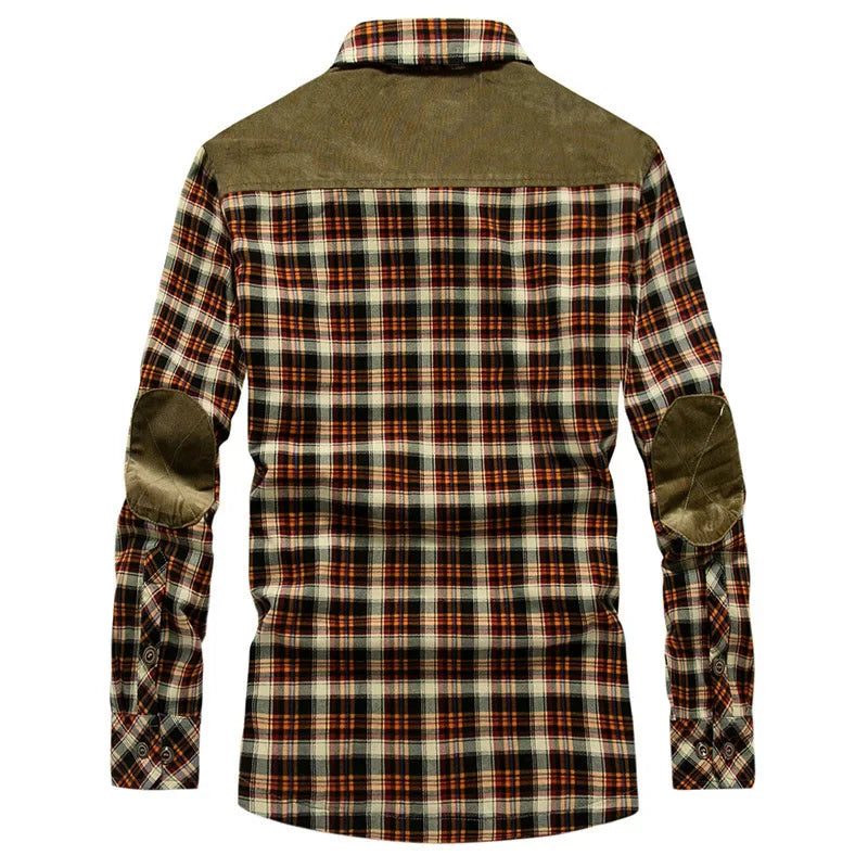 Men's Casual Plaid Flannel Long-Sleeve Shirt
