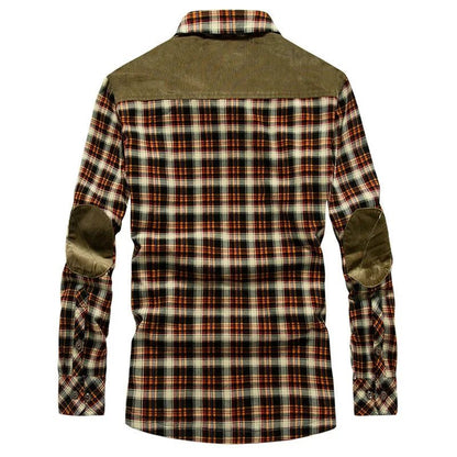 Men's Casual Plaid Flannel Long-Sleeve Shirt