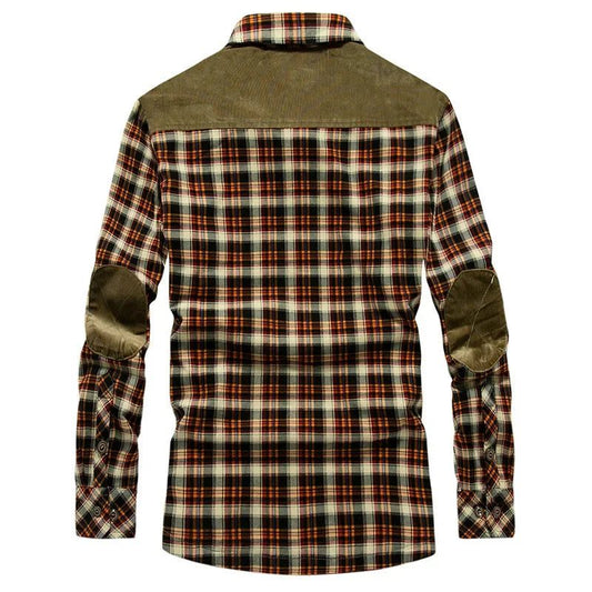 Men's Casual Plaid Flannel Long-Sleeve Shirt