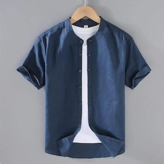 Men's Cotton Linen Short-Sleeved Summer Shirts