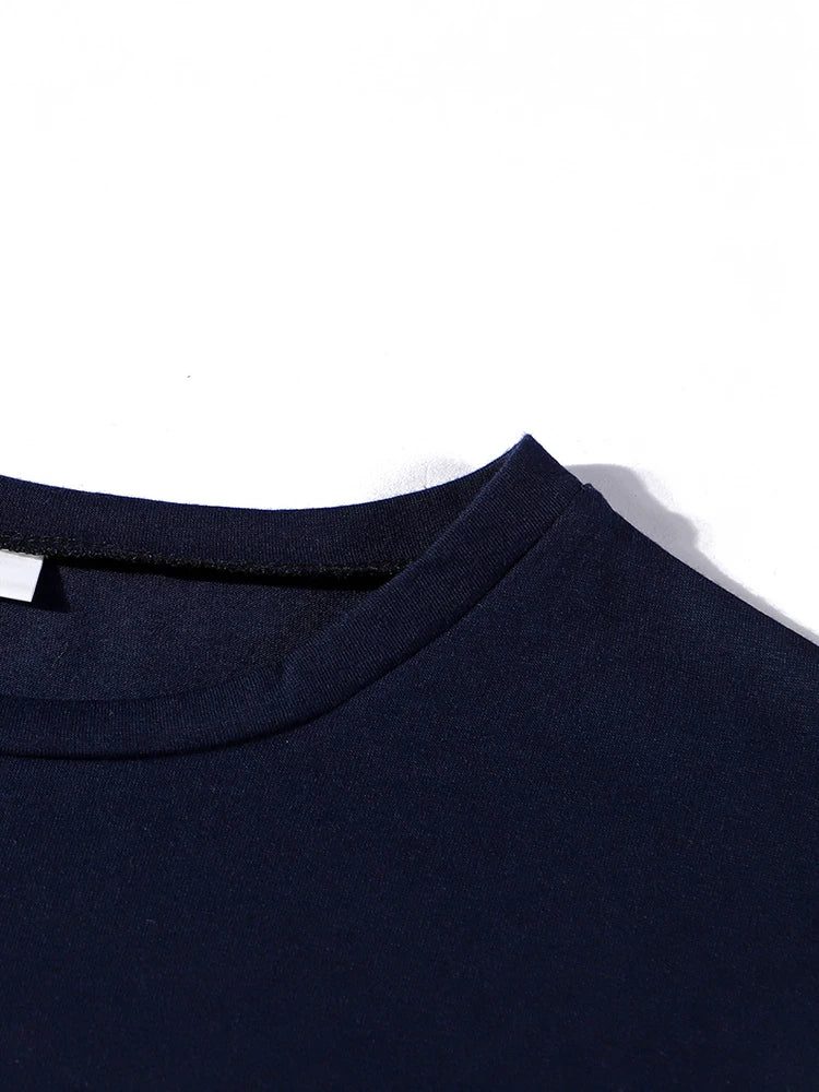 High-Quality Dark Blue Men's Cotton T-Shirt