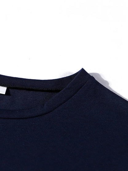 High-Quality Dark Blue Men's Cotton T-Shirt