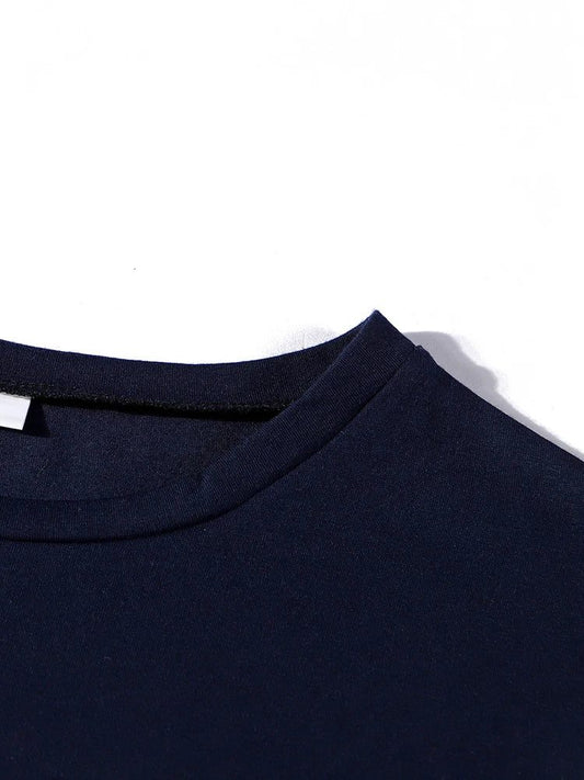 High-Quality Dark Blue Men's Cotton T-Shirt