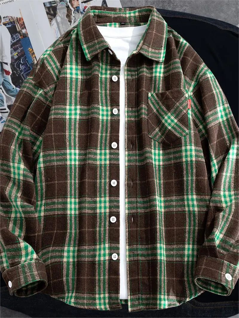 Plus Size Men's Plaid Flannel Shirt