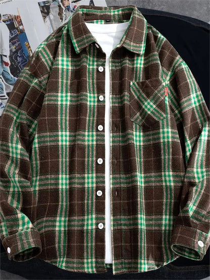 Plus Size Men's Plaid Flannel Shirt