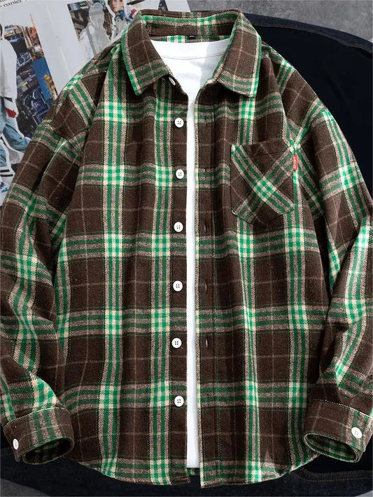 Plus Size Men's Plaid Flannel Shirt