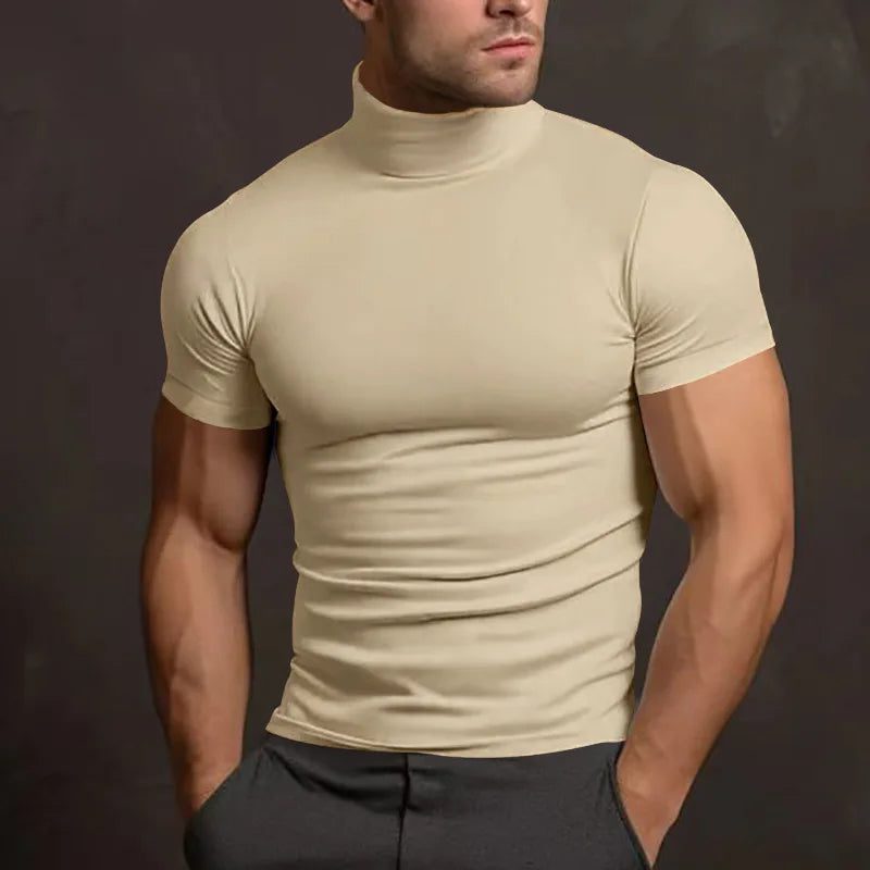 Men's Slim Fit Cotton Turtleneck T-Shirt