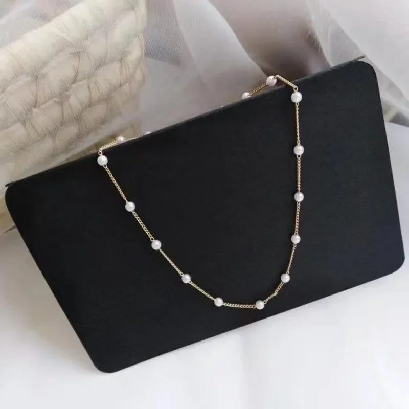Korean Pearl Choker Necklace for Women 2023