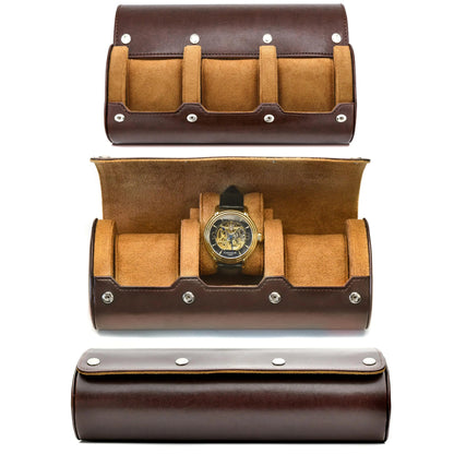 6-Slot PU Leather Watch Travel Case