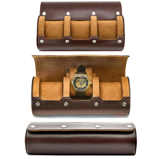 6-Slot PU Leather Watch Travel Case