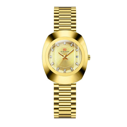 Luxury Waterproof Gold Diamond Unisex Couple Watch