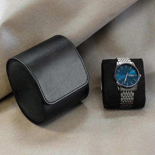 Luxury Leather Watch Roll Travel Case Pouch